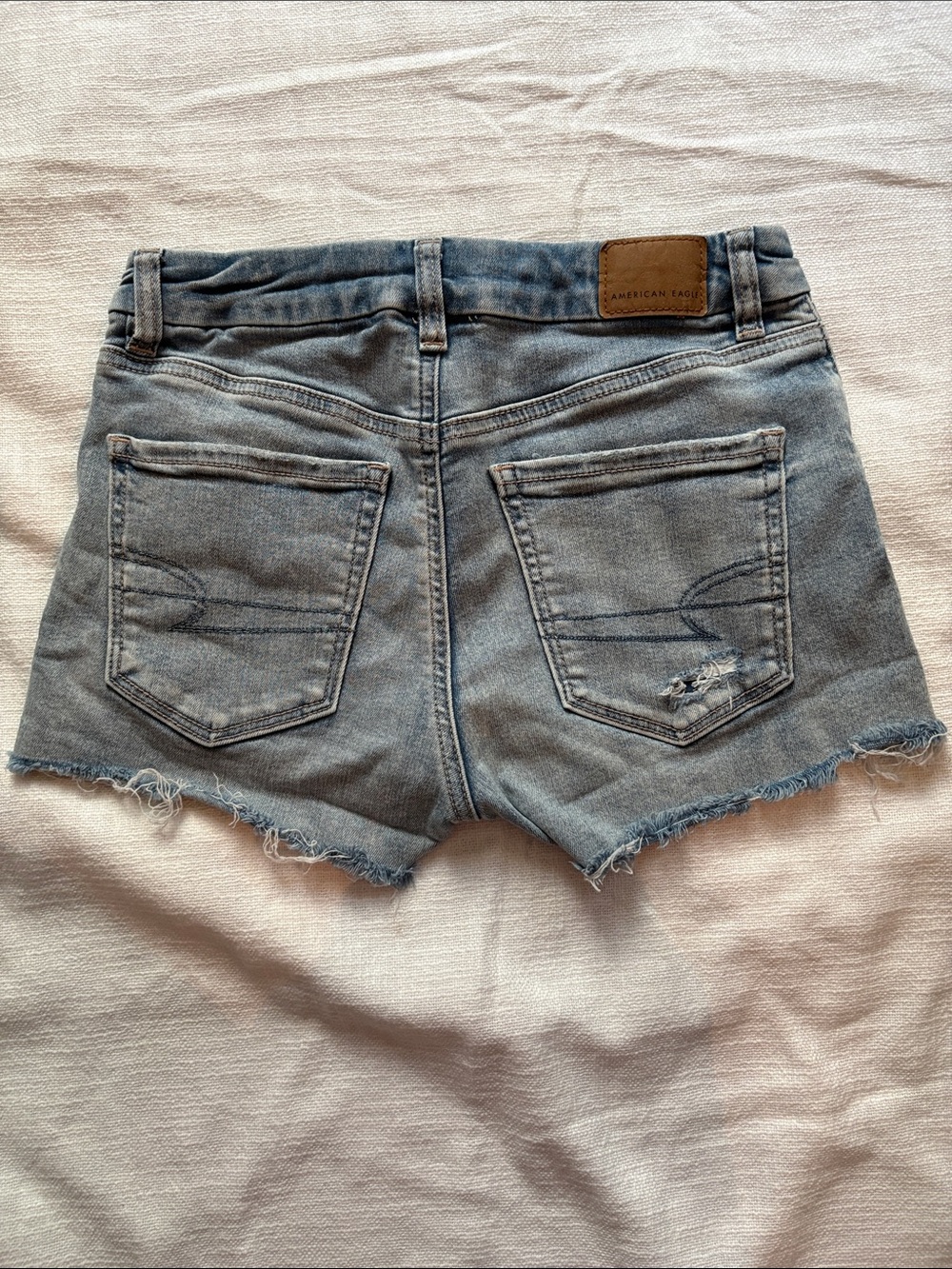American Eagle Outfitters Faded Blue Distressed Denim Cutoff Shorts - Picture 8 of 8